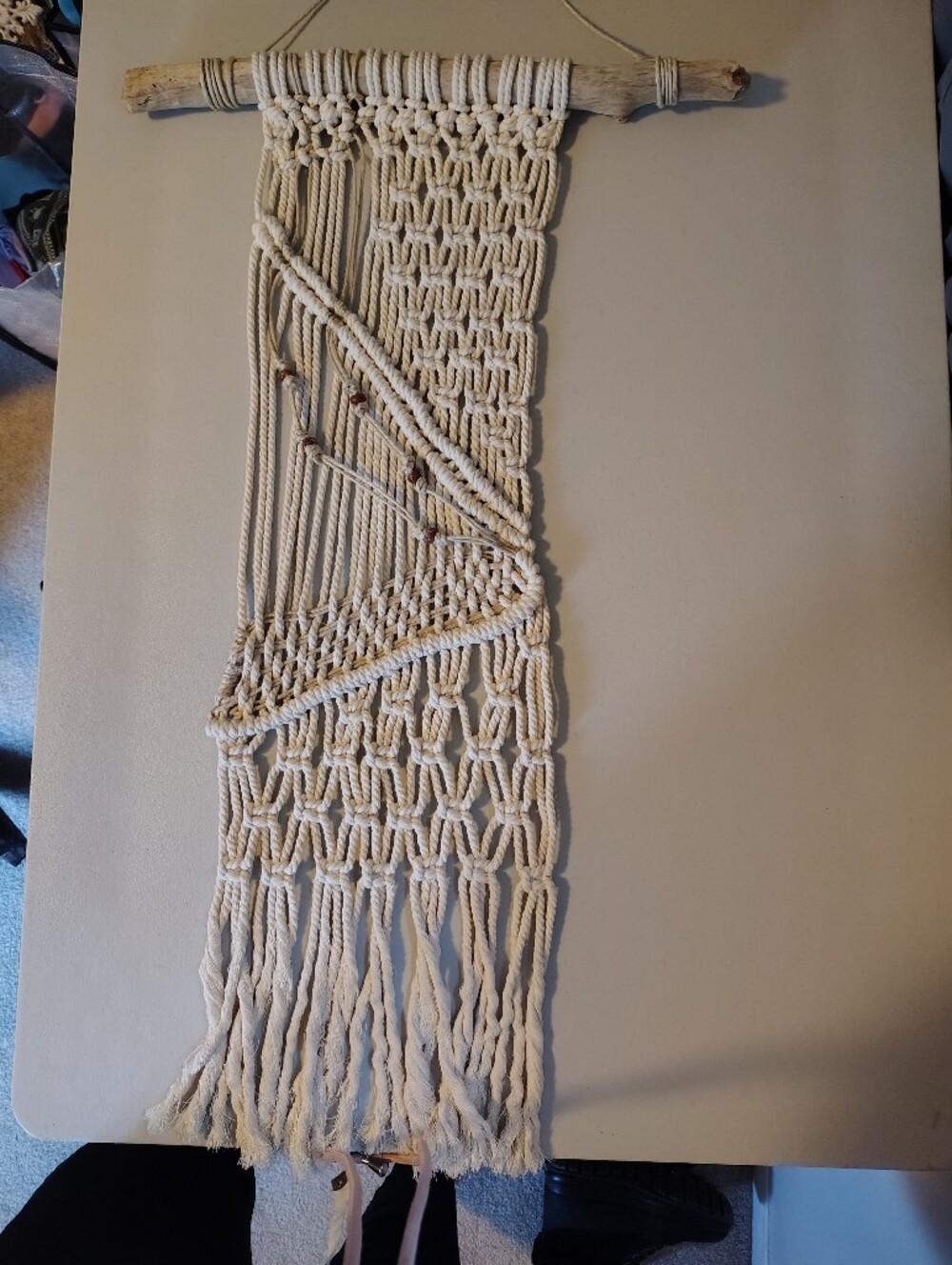 Handmade Macramé Wall Hanging in Natural Cream